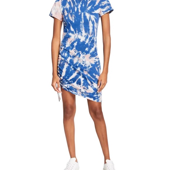 PAM & GELA • Blue & Pink Tie Dye Scrunched Dress • S • - Picture 3 of 6